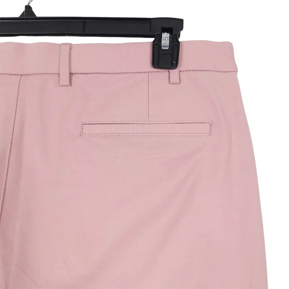 Michael Kors Mens Classic Fit Dress Pants 32x32 Rose Pink Solid Stretch Cotton